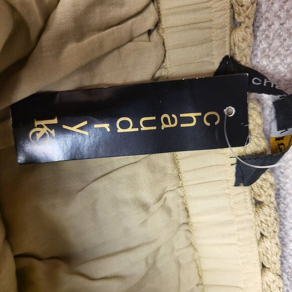 Chaudry KC Womens Bohemian Maxi Skirt Beige Cotton Blend Crochet Waist Size S - Picture 13 of 15